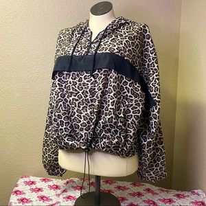Nobo leopard print anorak jacket 90s track